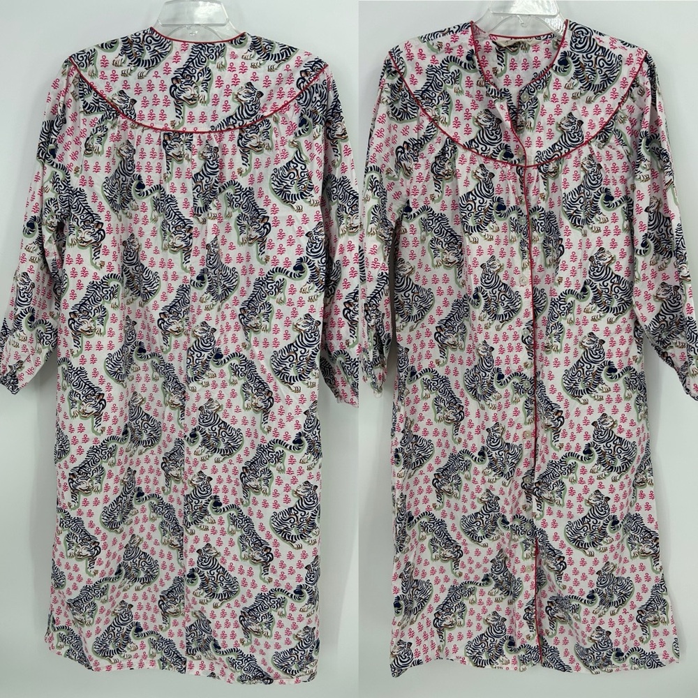 RARE Printfresh Blue Pink White Tiger Queen Nightgown Night Dress Small